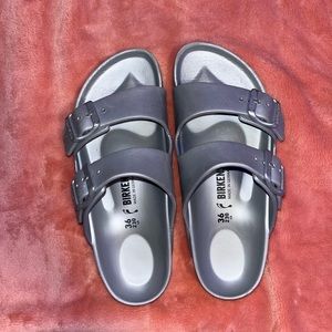 Silver birkenstocks